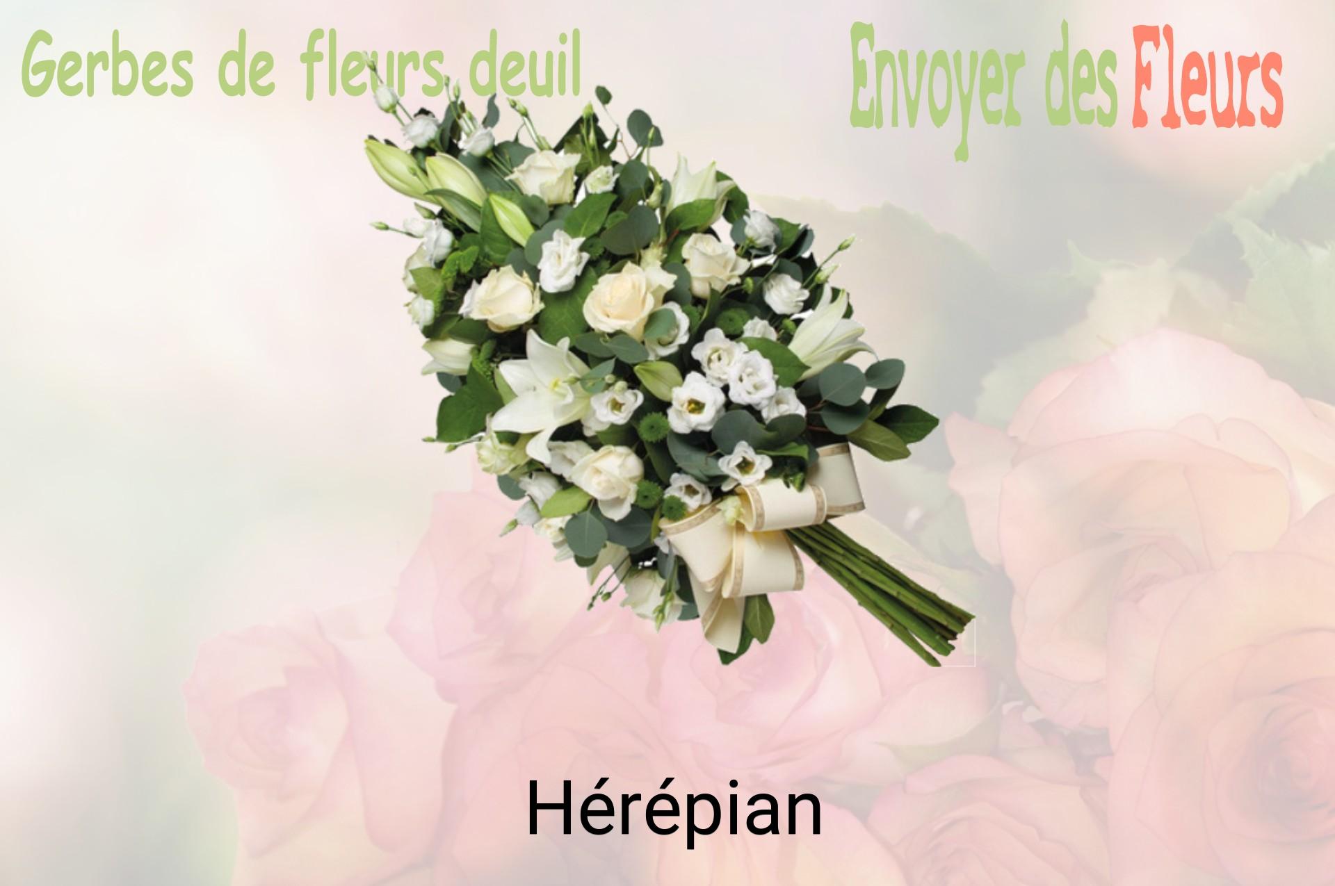 Gerbe de fleurs de deuil livrée à Hérépian